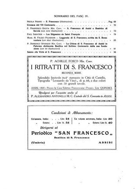 San Francesco d'Assisi periodico mensile illustrato per il 7. centenario della morte del santo, 1226-1926