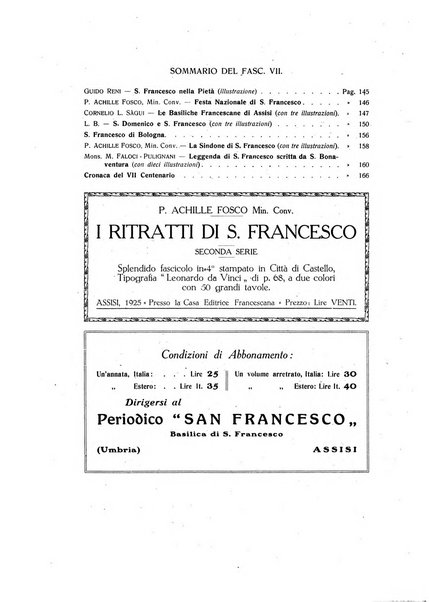 San Francesco d'Assisi periodico mensile illustrato per il 7. centenario della morte del santo, 1226-1926