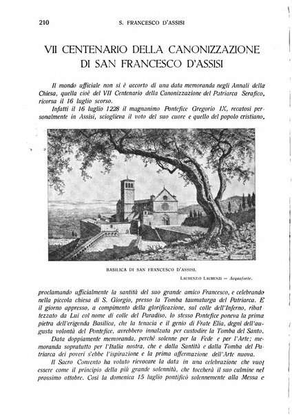 San Francesco d'Assisi periodico mensile illustrato per il 7. centenario della morte del santo, 1226-1926