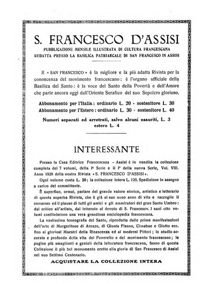 San Francesco d'Assisi periodico mensile illustrato per il 7. centenario della morte del santo, 1226-1926