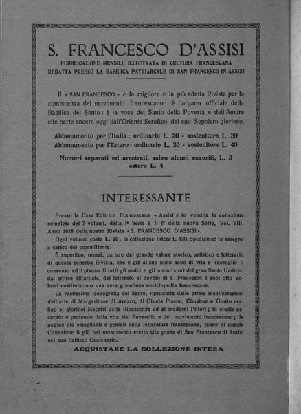 San Francesco d'Assisi periodico mensile illustrato per il 7. centenario della morte del santo, 1226-1926