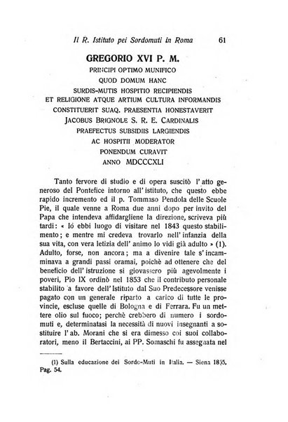 La scuola dei sordomuti rassegna bimestrale pubblicata dal R. Istituto Pendola di Siena