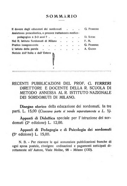 La scuola dei sordomuti rassegna bimestrale pubblicata dal R. Istituto Pendola di Siena