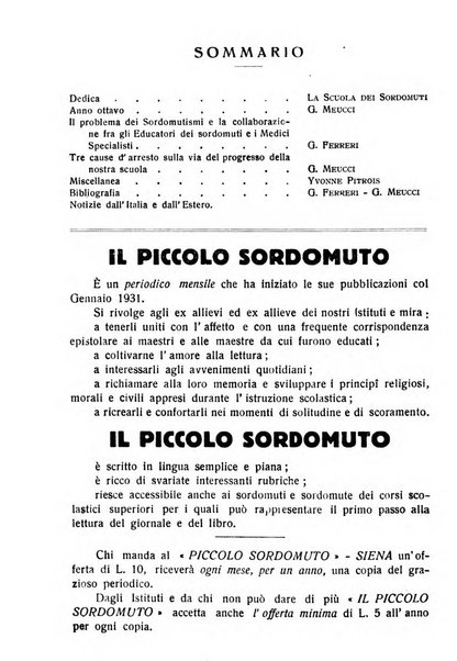 La scuola dei sordomuti rassegna bimestrale pubblicata dal R. Istituto Pendola di Siena