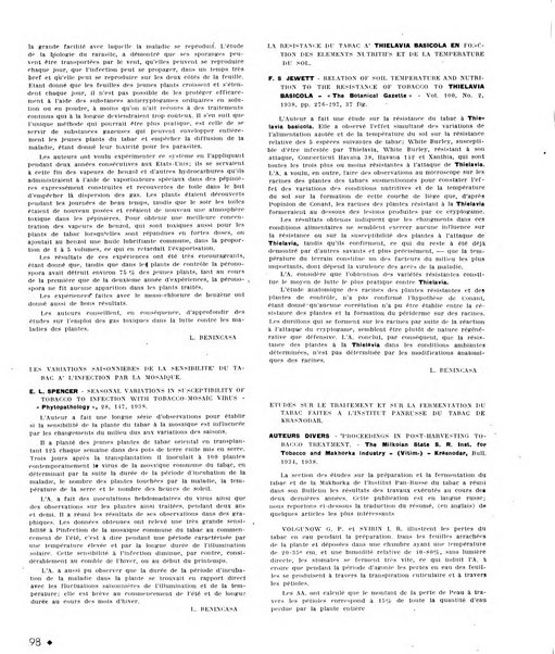 Le tabac bulletin d'information et de documentation du Centre international du tabac