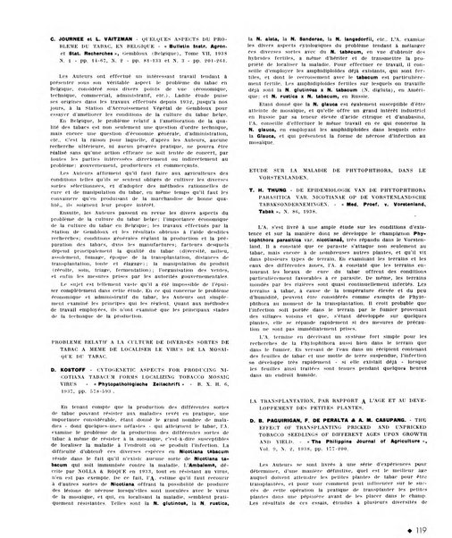 Le tabac bulletin d'information et de documentation du Centre international du tabac