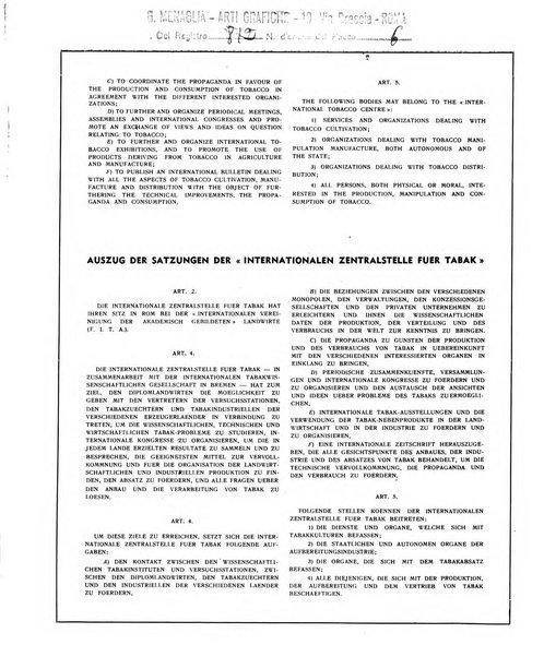 Le tabac bulletin d'information et de documentation du Centre international du tabac