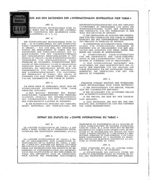 Le tabac bulletin d'information et de documentation du Centre international du tabac