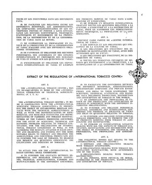 Le tabac bulletin d'information et de documentation du Centre international du tabac