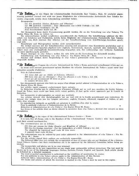 Le tabac bulletin d'information et de documentation du Centre international du tabac