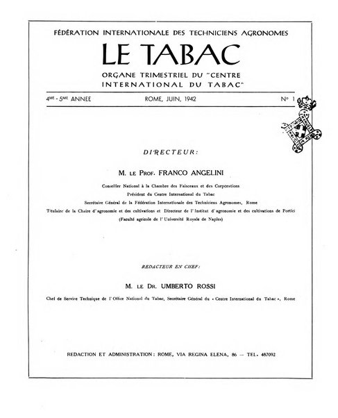 Le tabac bulletin d'information et de documentation du Centre international du tabac