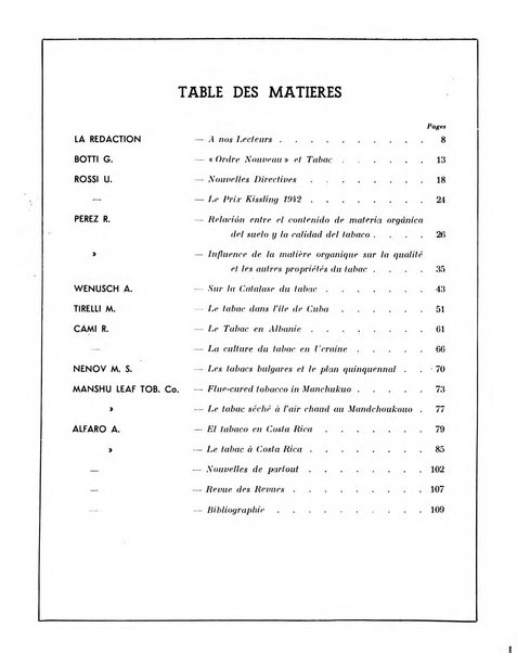 Le tabac bulletin d'information et de documentation du Centre international du tabac