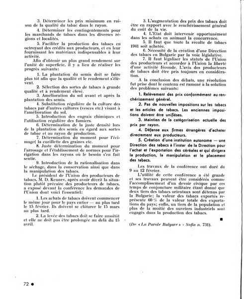 Le tabac bulletin d'information et de documentation du Centre international du tabac