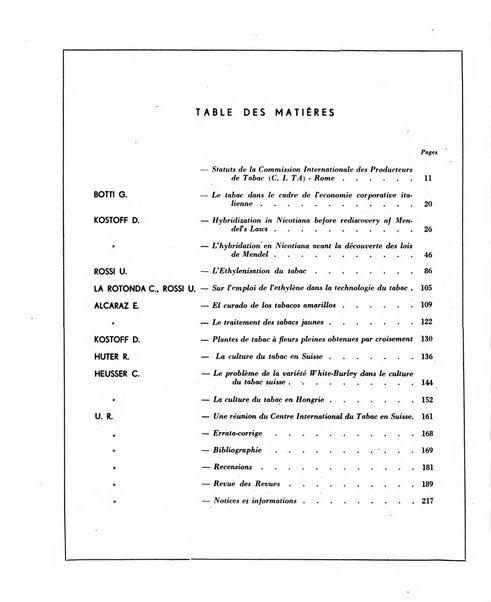 Le tabac bulletin d'information et de documentation du Centre international du tabac