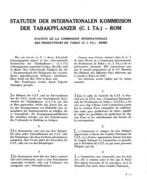 Le tabac bulletin d'information et de documentation du Centre international du tabac