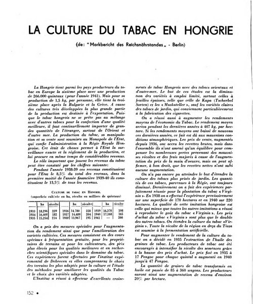 Le tabac bulletin d'information et de documentation du Centre international du tabac