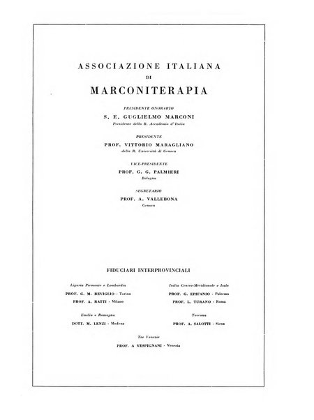 Radiologia e fisica medica. Sezione 3, Bollettino di marconiterapia e elettrologia