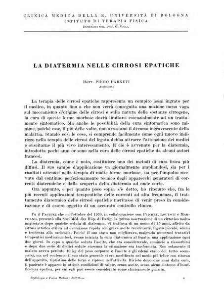 Radiologia e fisica medica. Sezione 3, Bollettino di marconiterapia e elettrologia