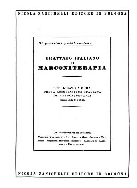 Radiologia e fisica medica. Sezione 3, Bollettino di marconiterapia e elettrologia