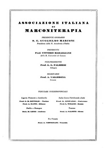 Radiologia e fisica medica. Sezione 3, Bollettino di marconiterapia e elettrologia