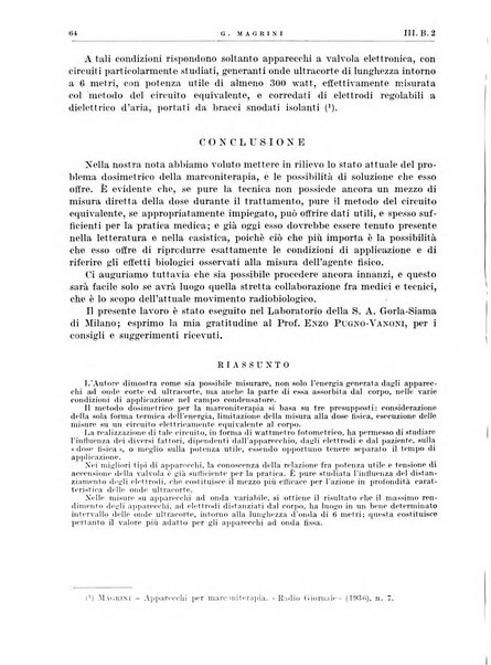 Radiologia e fisica medica. Sezione 3, Bollettino di marconiterapia e elettrologia