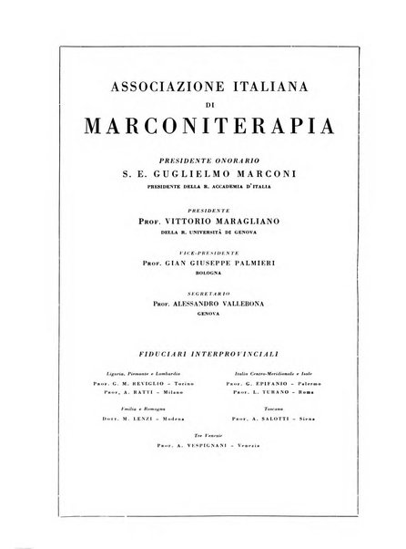 Radiologia e fisica medica. Sezione 3, Bollettino di marconiterapia e elettrologia