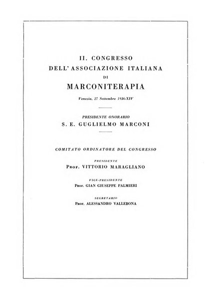 Radiologia e fisica medica. Sezione 3, Bollettino di marconiterapia e elettrologia