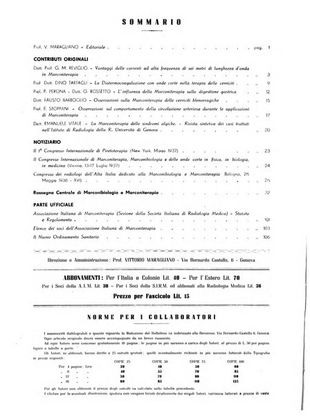 Radiologia e fisica medica. Sezione 3, Bollettino di marconiterapia e elettrologia