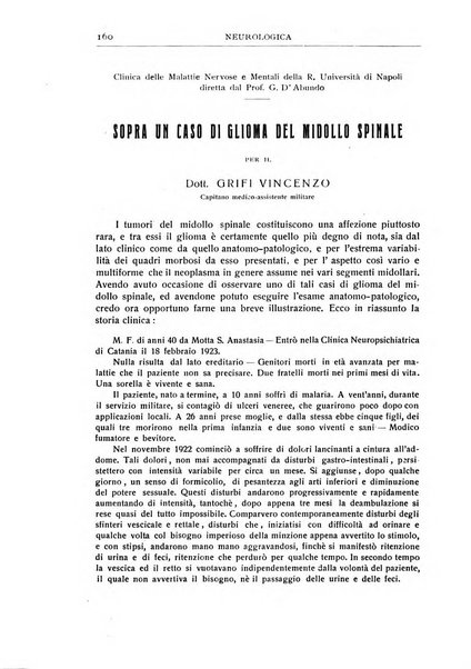 Neurologica rivista italiana di neuropatologia e psichiatria