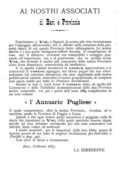 Annuario storico statistico commerciale di Bari e provincia