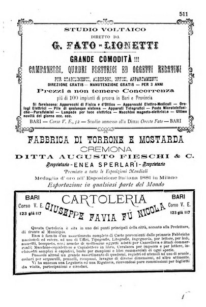 Annuario storico statistico commerciale di Bari e provincia