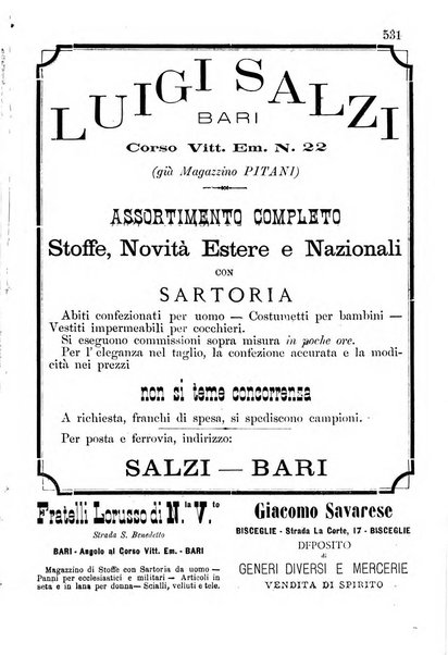 Annuario storico statistico commerciale di Bari e provincia