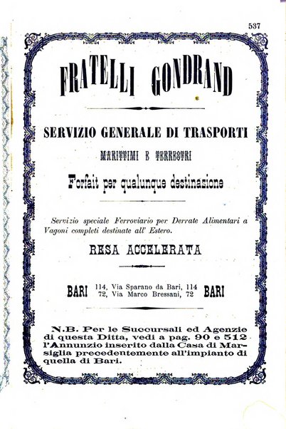 Annuario storico statistico commerciale di Bari e provincia