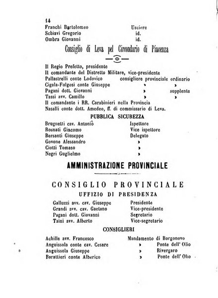 Annuario della provincia di Piacenza