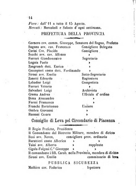 Annuario della provincia di Piacenza