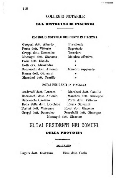 Annuario della provincia di Piacenza