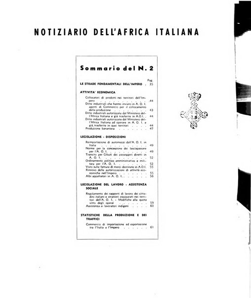 Notiziario dell'Africa italiana