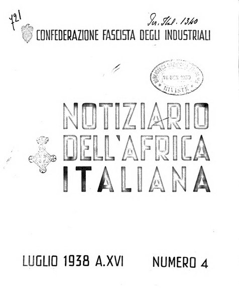 Notiziario dell'Africa italiana