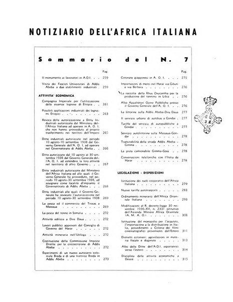 Notiziario dell'Africa italiana