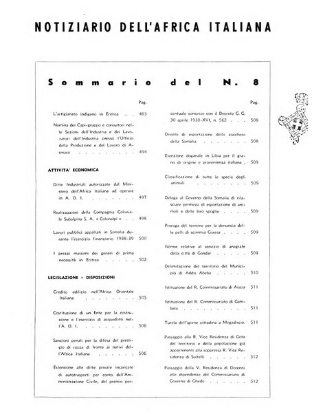 Notiziario dell'Africa italiana