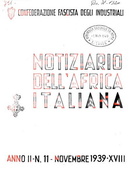 Notiziario dell'Africa italiana