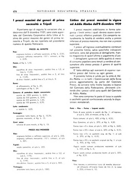 Notiziario dell'Africa italiana