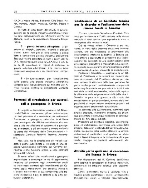 Notiziario dell'Africa italiana