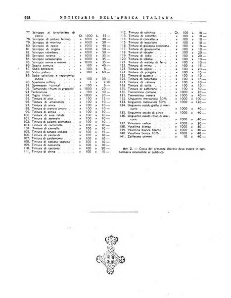 Notiziario dell'Africa italiana