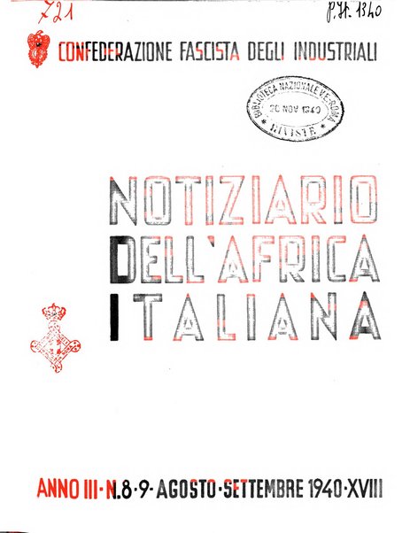 Notiziario dell'Africa italiana