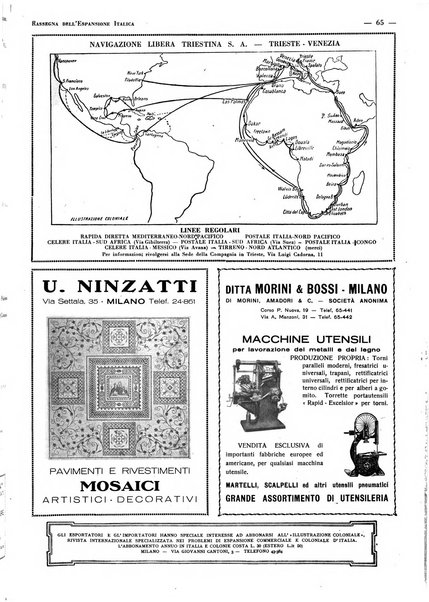 Rassegna dell'espansione italica illustrazione coloniale