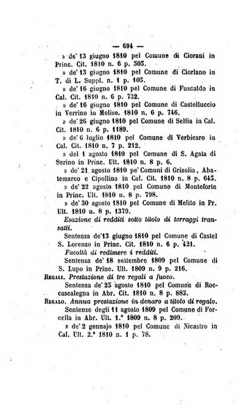 Bullettino delle sentenze emanate dalla Suprema commissione per le liti fra i già baroni ed i comuni