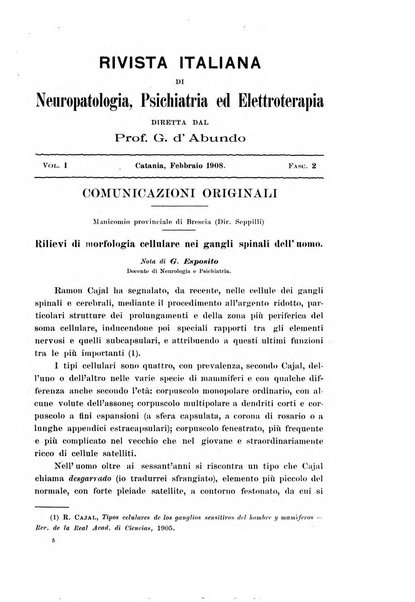 Rivista italiana di neuropatologia, psichiatria ed elettroterapia