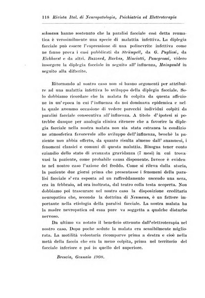 Rivista italiana di neuropatologia, psichiatria ed elettroterapia