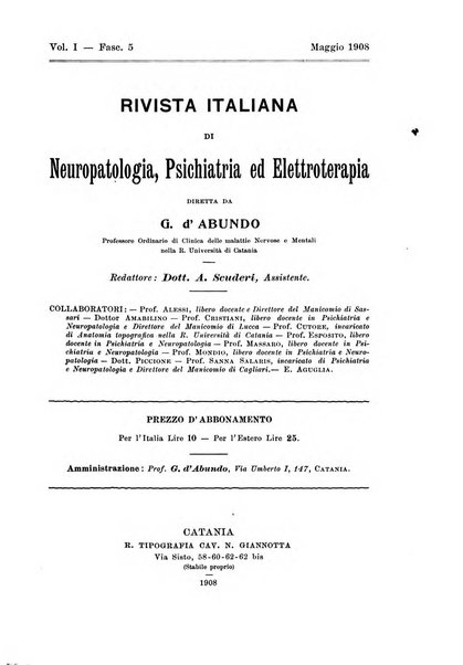 Rivista italiana di neuropatologia, psichiatria ed elettroterapia